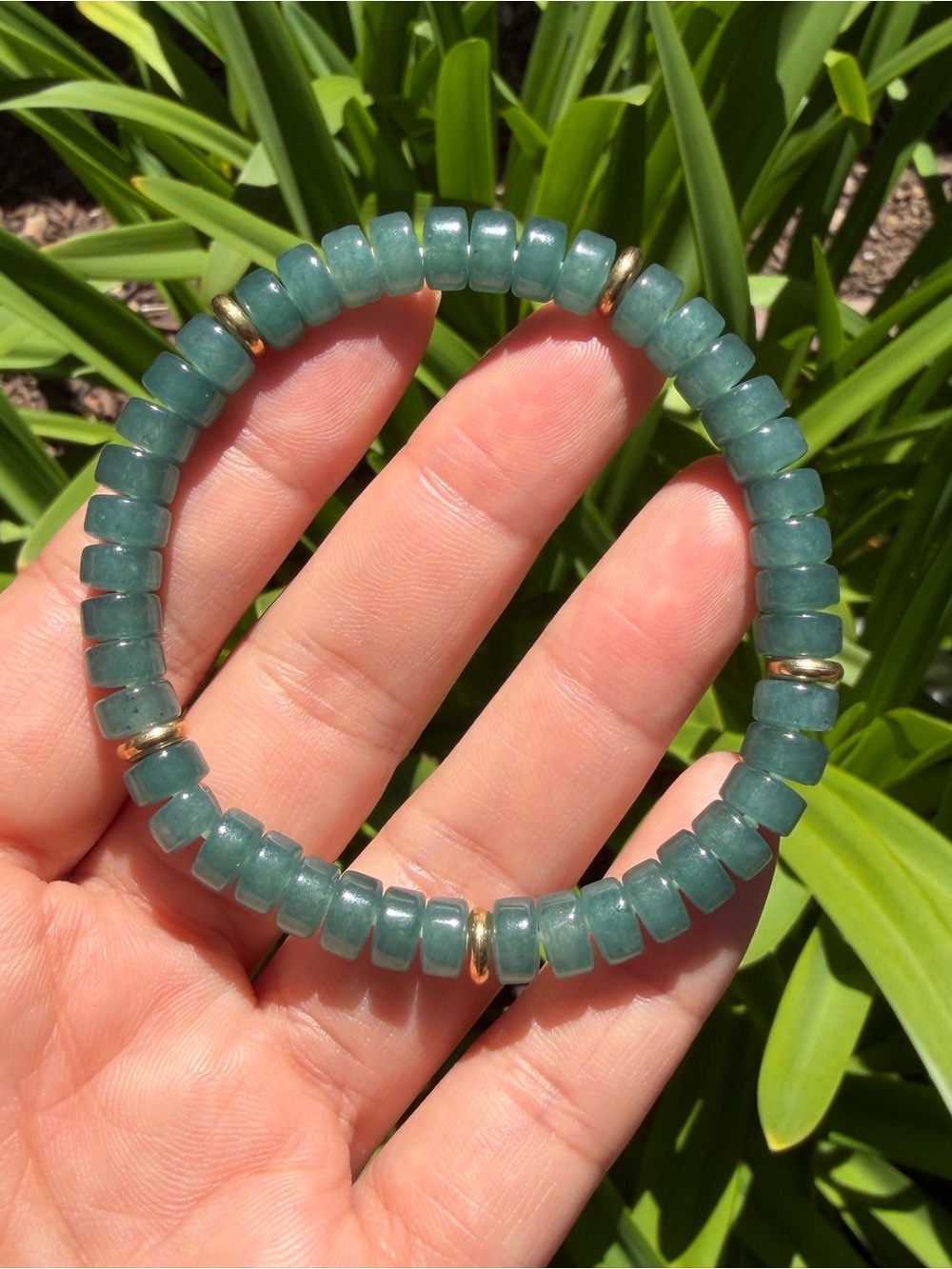 7mm stretchable blue water chalcedony bracelet 1447‎